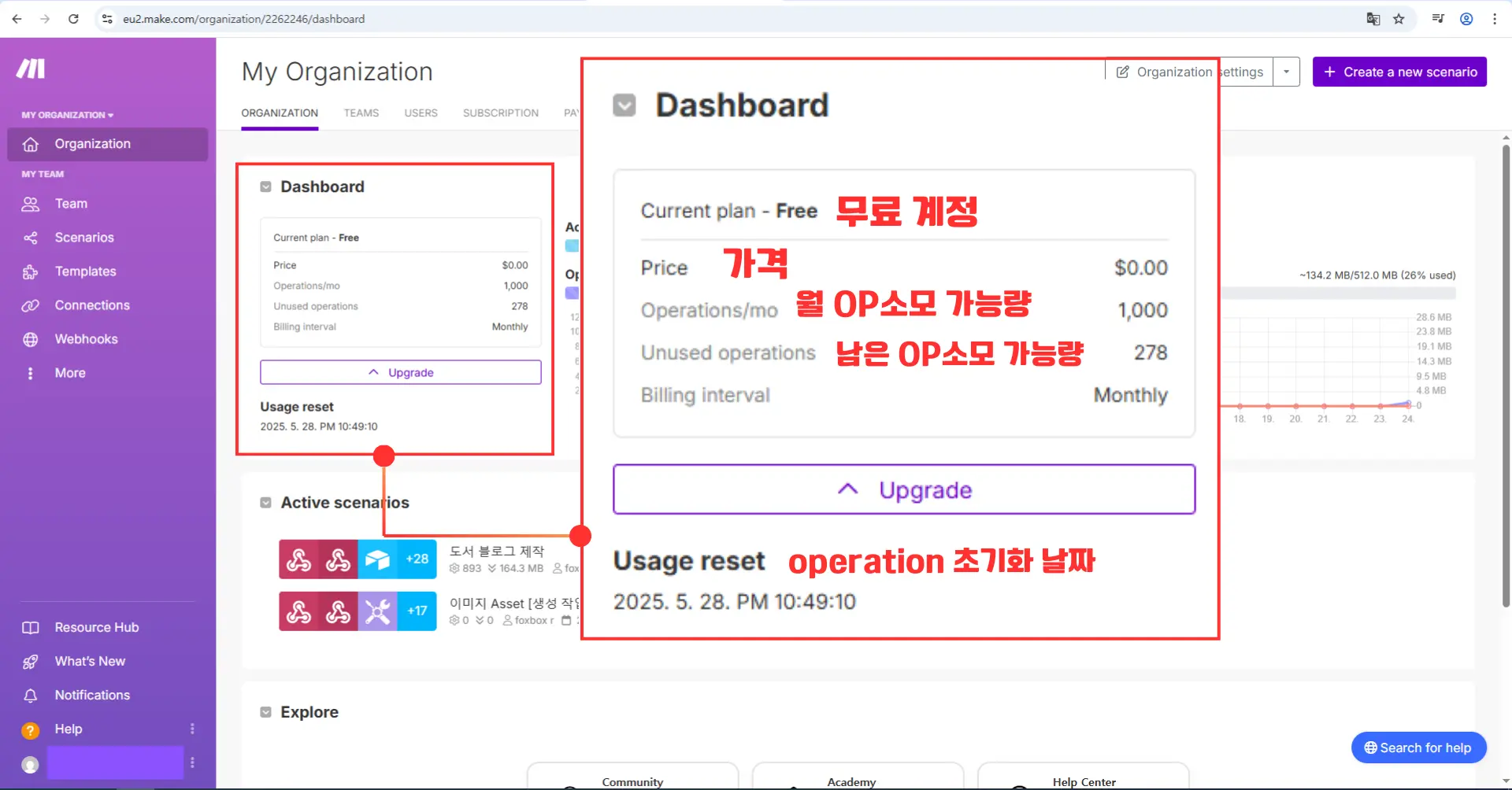 Organization 구독 상태